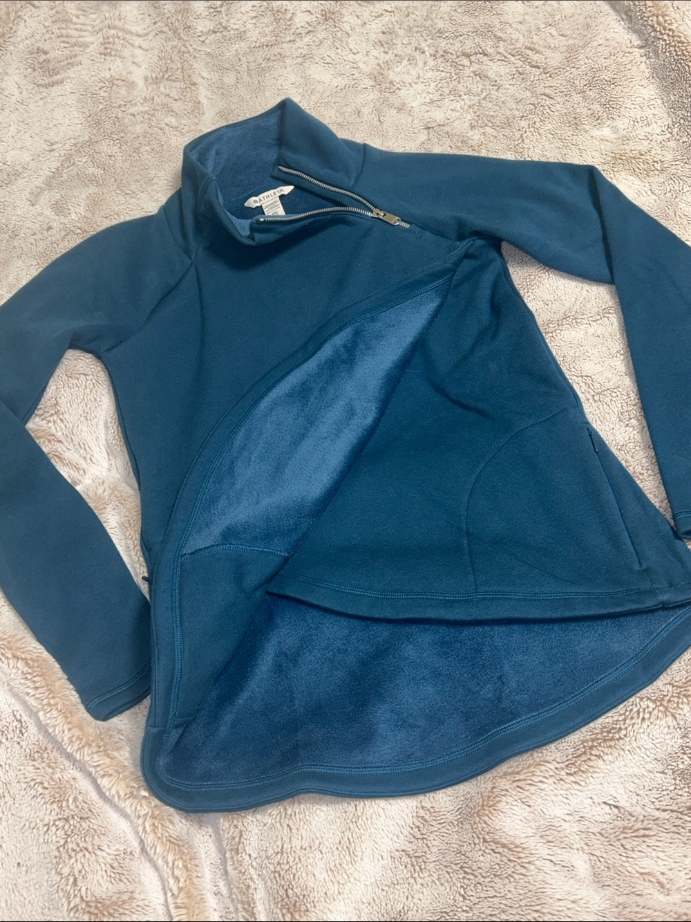 Athleta Cozy Karma Asymmetrical Zip Pullover - Picture 4 of 9